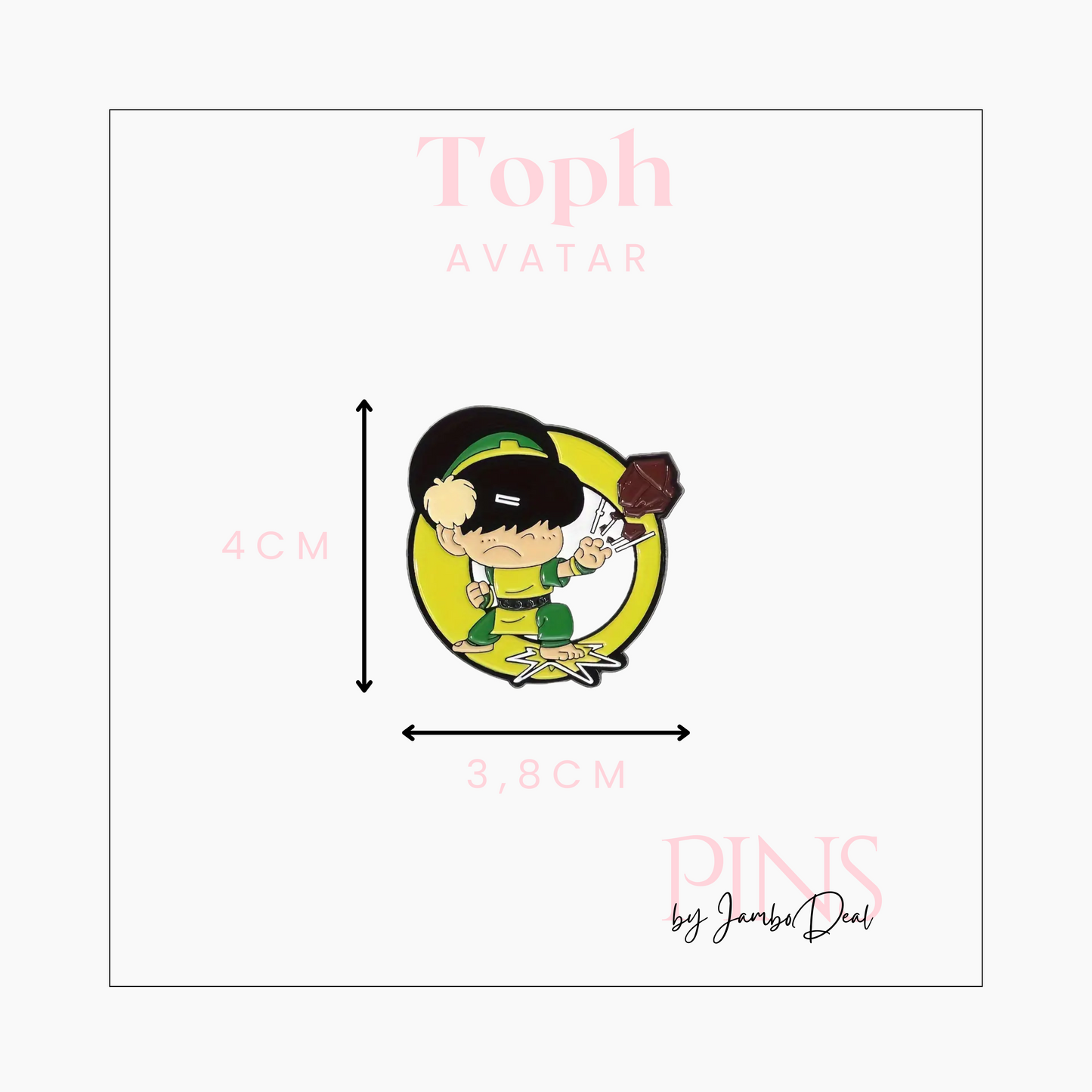 Avatar pin Toph afmetingen