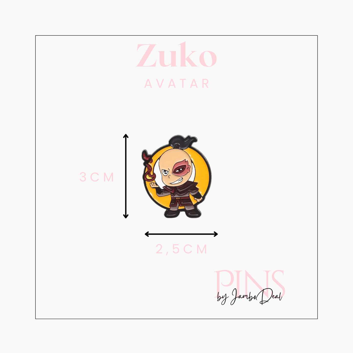 Avatar pin Zuko afmetingen