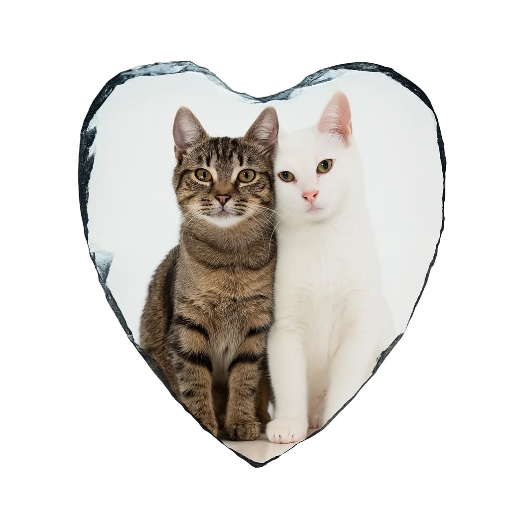 Fotograniet hart bedrukt met katten