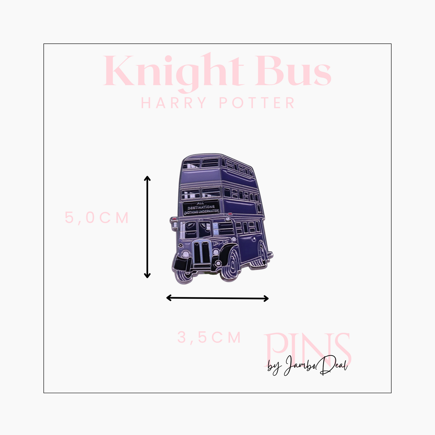 Harry Potter pin Knight Bus afmetingen