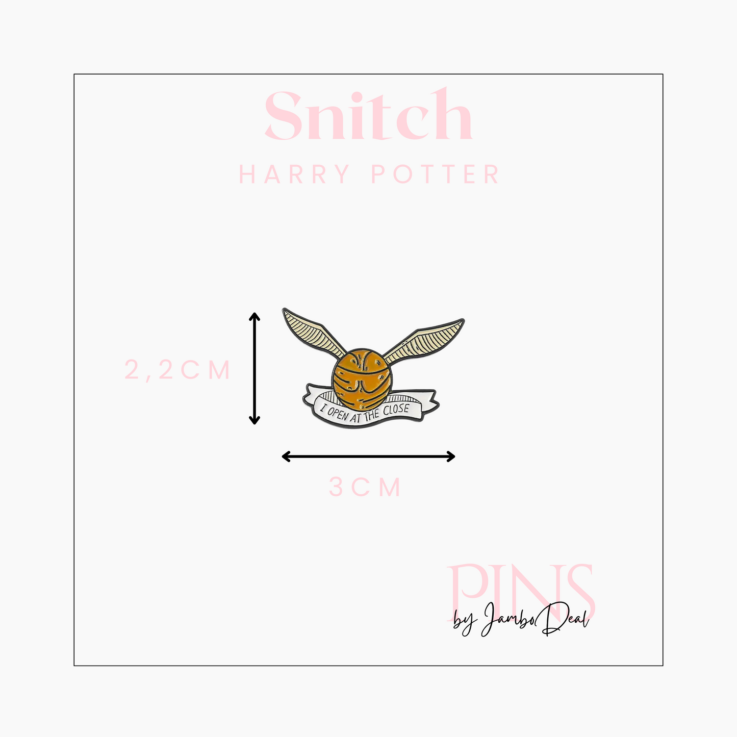 Harry Potter pin Snitch afmetingen