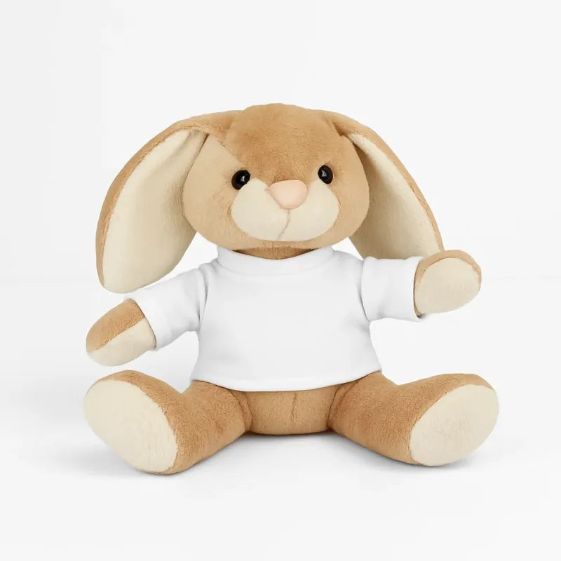 Knuffel konijn zacht met blanco shirt
