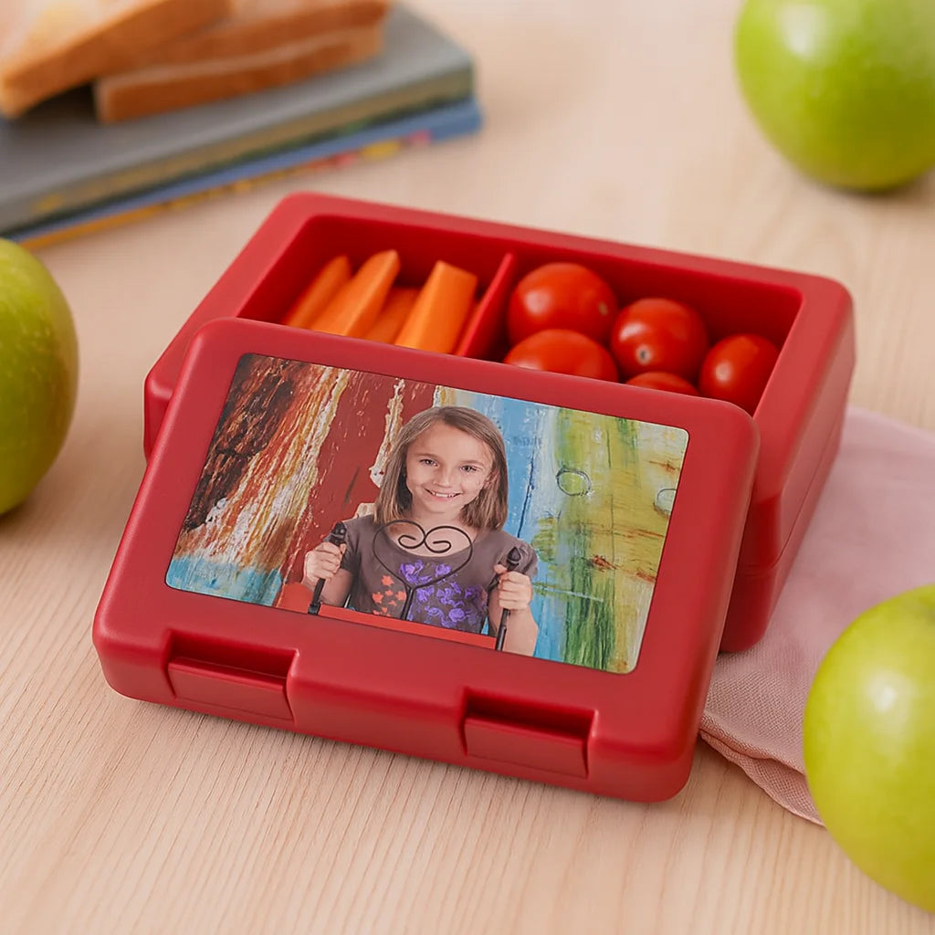 Broodtrommel rood met opdruk