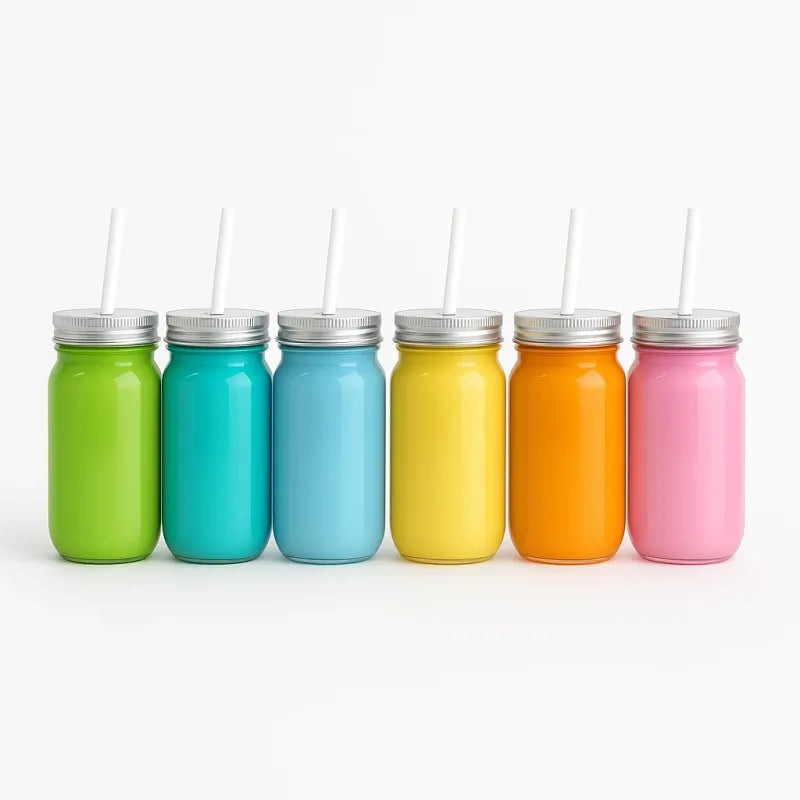 Mason jar glazen mok blanco