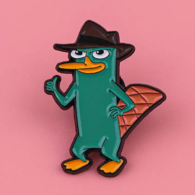 Perry met roze achtergrond