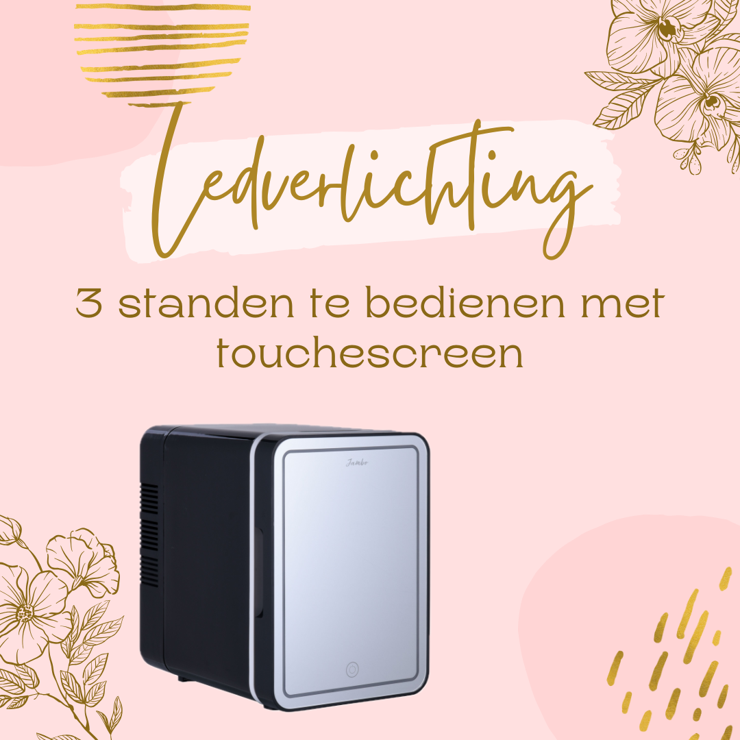 Skincare Fridge zwart ledverlichting
