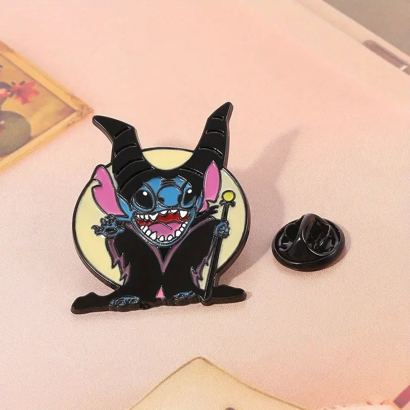 Stitch als Maleficent pin roze