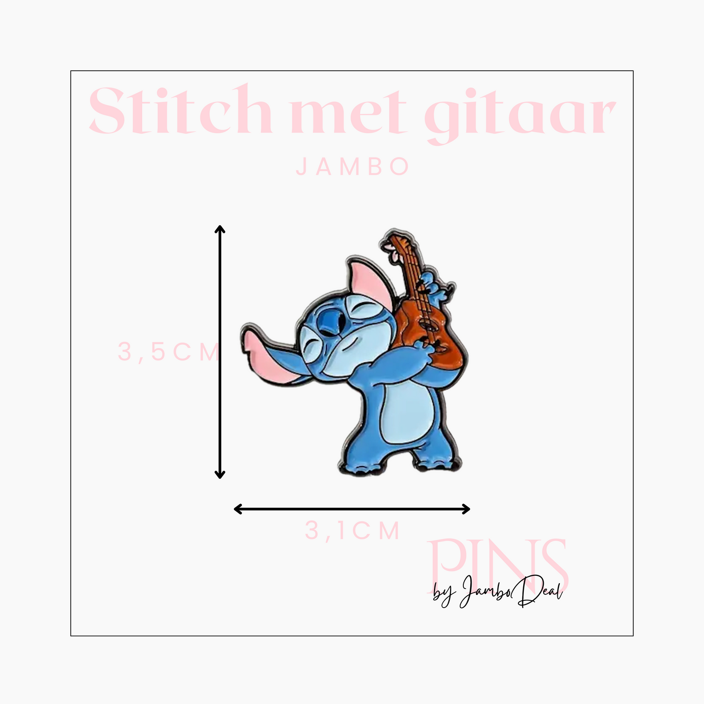 Stitch met gitaar pin afmetingen