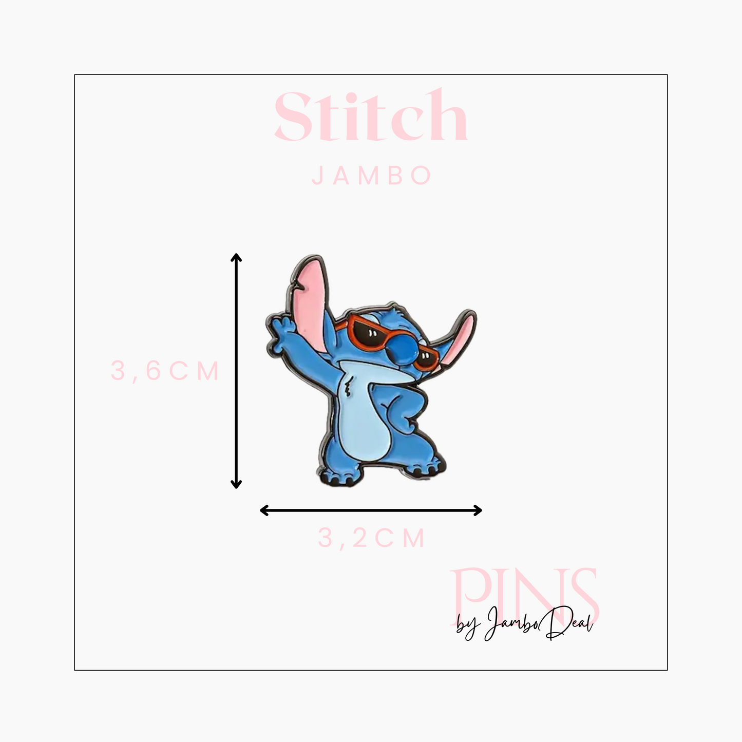 Stitch met zonnebril afmetingen