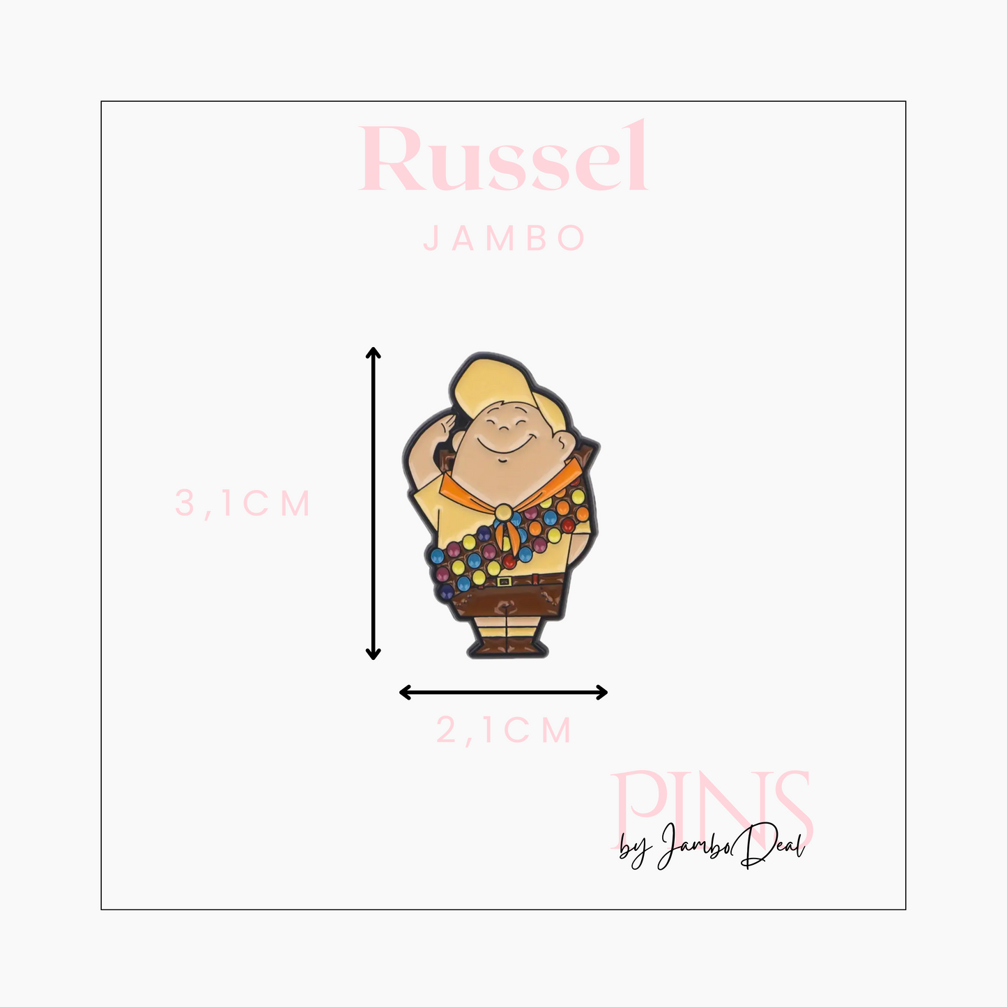 Up pin Russel afmetingen