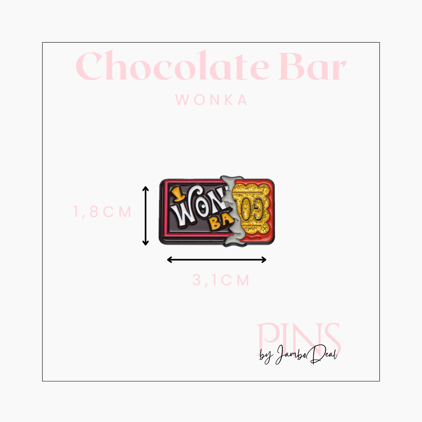 Wonka reep pin afmetingen