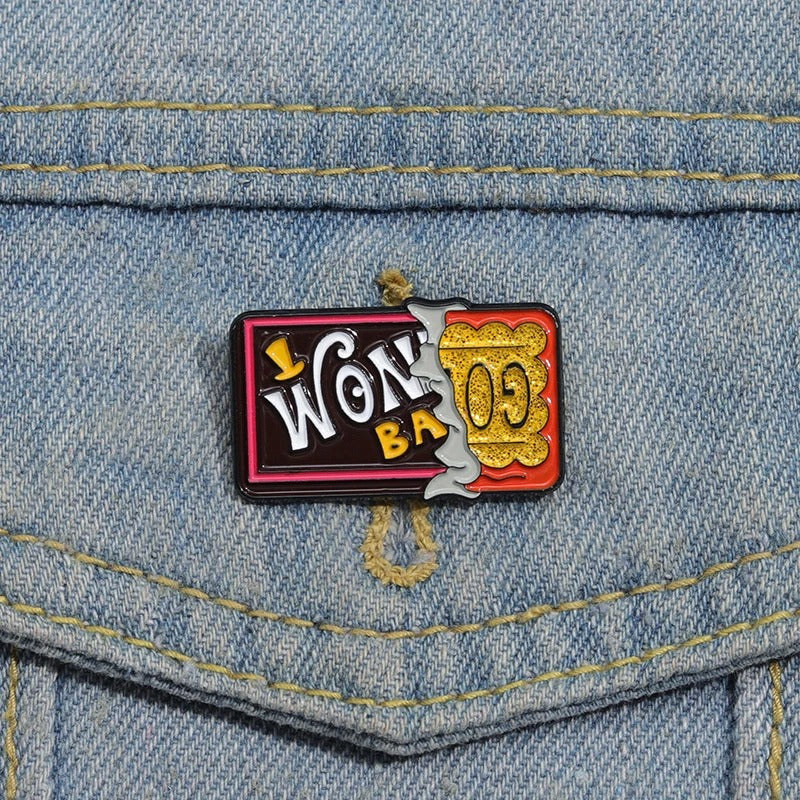 Wonka reep pin op spijkerjasje