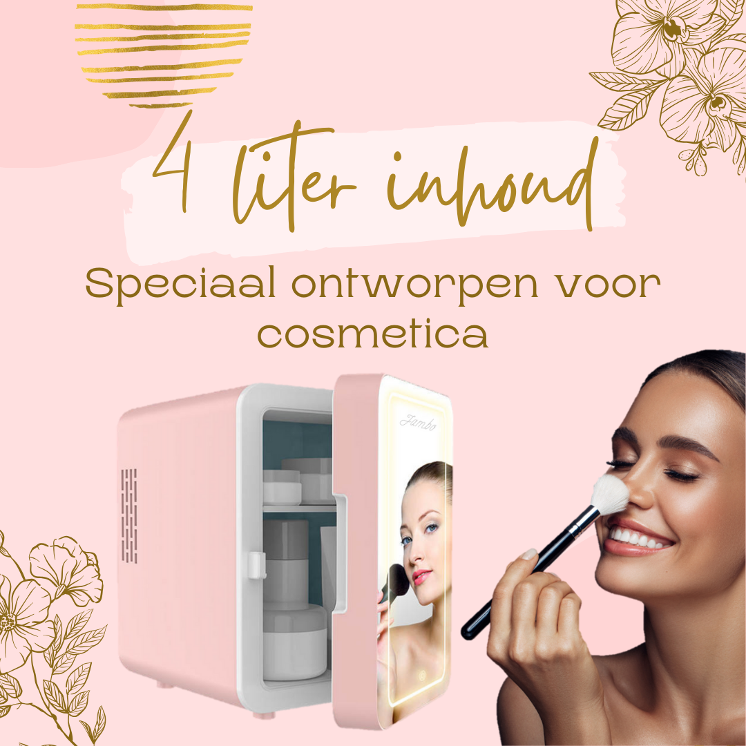 Skincare Fridge roze 4 liter inhoud