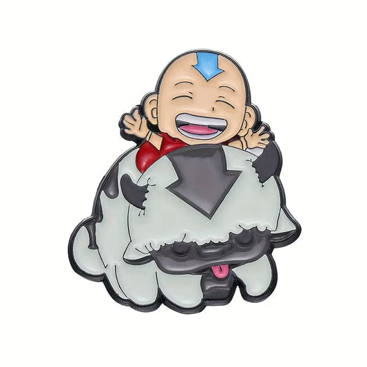 Avatar pin Appa en Aang op witte achtergrond