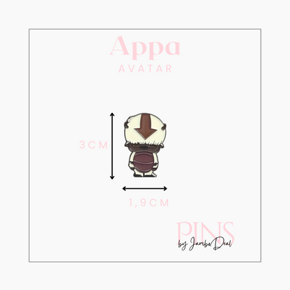 Avatar pin Appa staand afmetingen