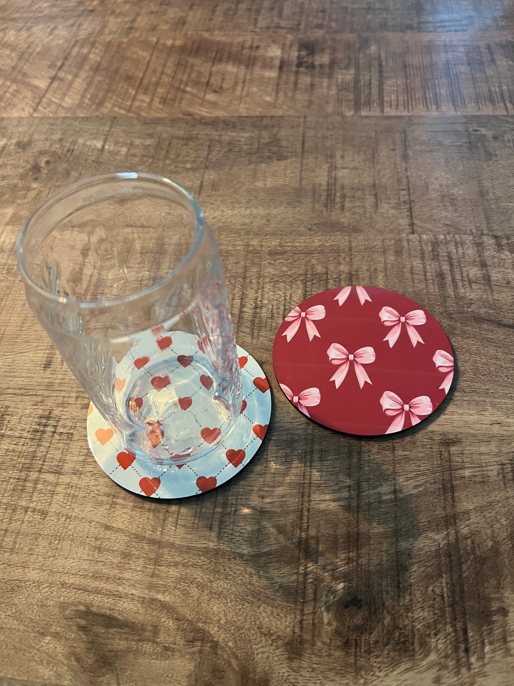 Bedrukte onderzetters met glas