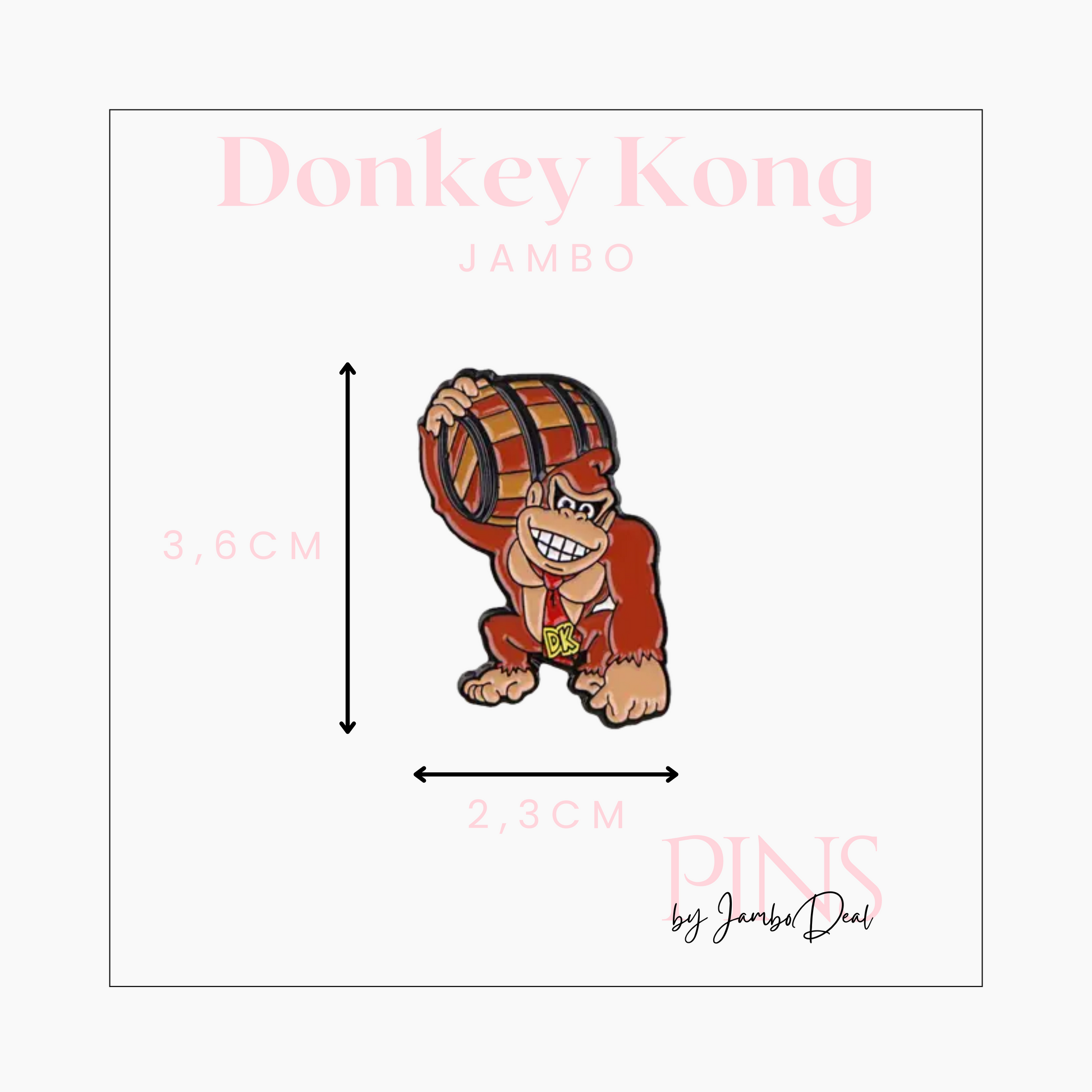 Donkey Kong pin afmetingen