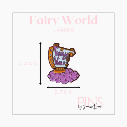 Fairy World pin afmetingen