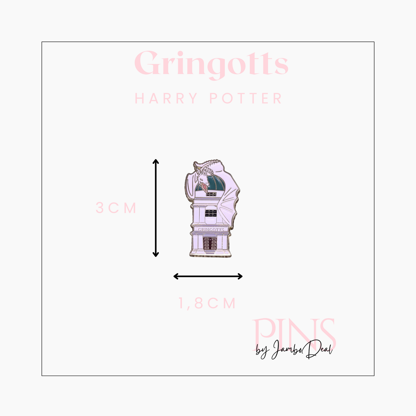 Harry Potter pin Gringotts afmetingen