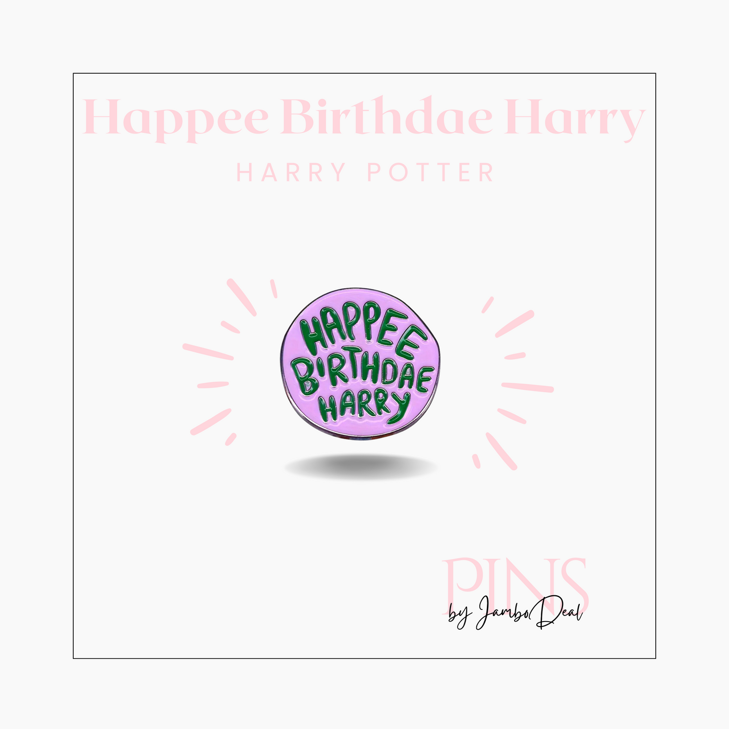 Harry Potter pin Happee birthdae Harry