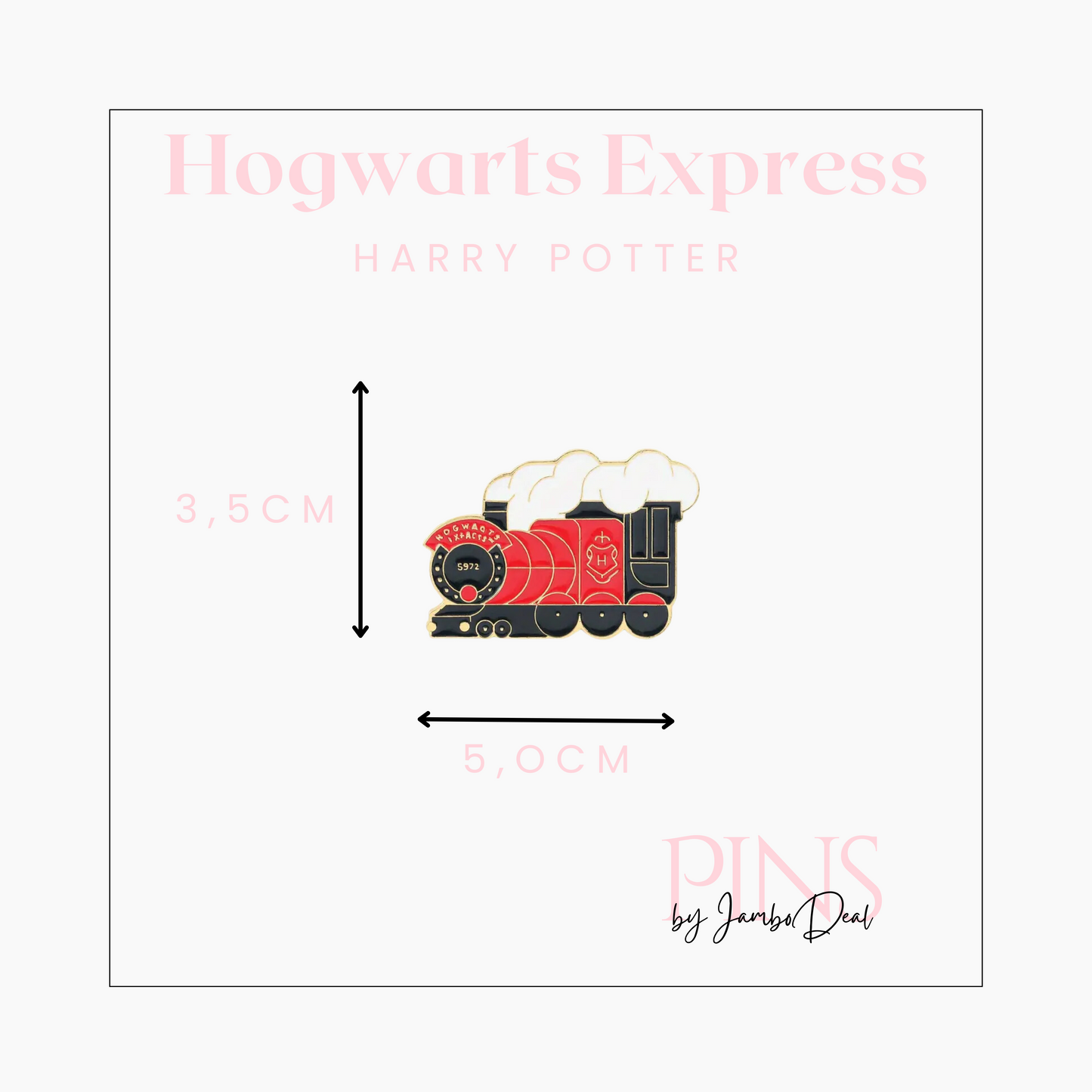 Harry Potter pin Hogwarts Express afmetingen