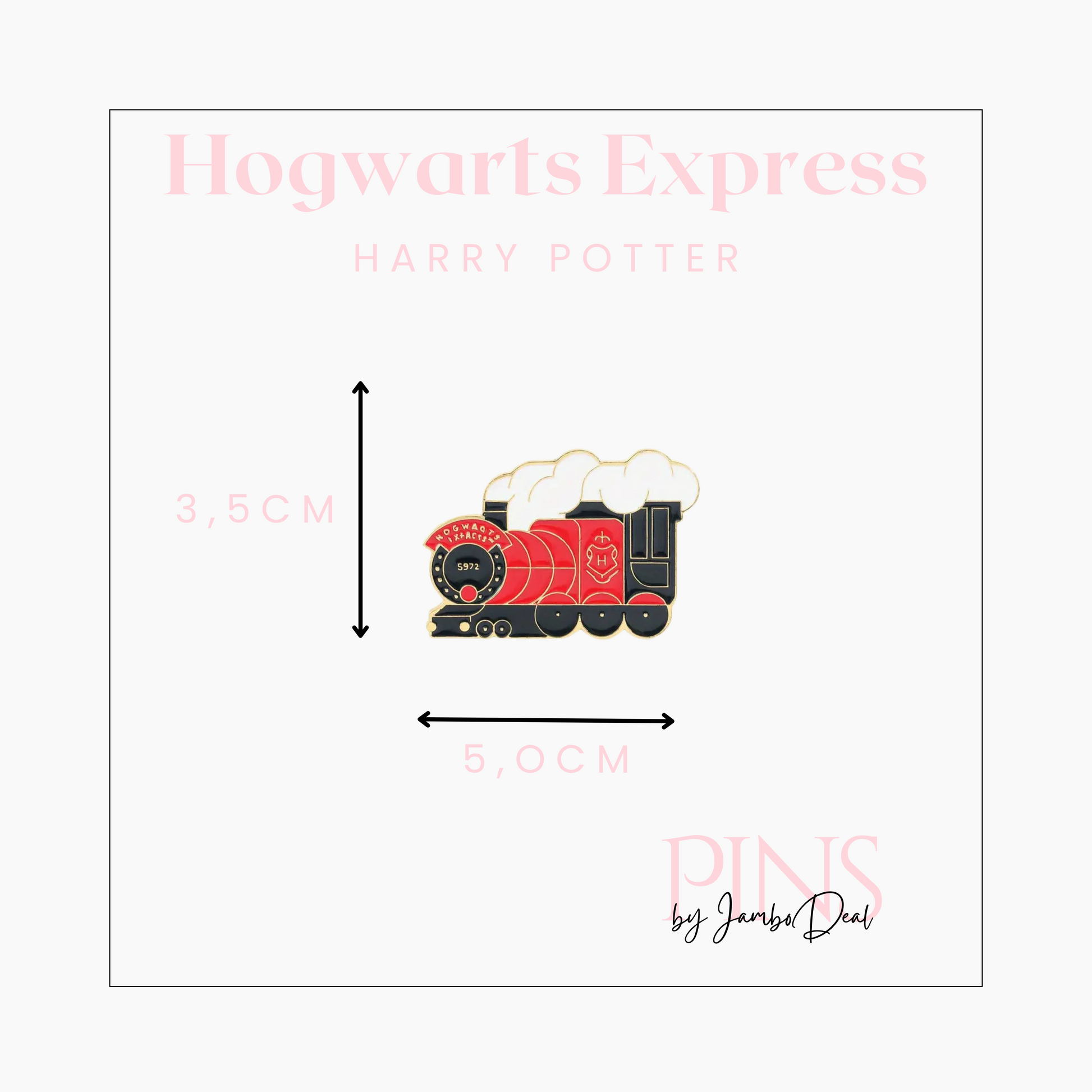 Harry Potter pin Hogwarts Express afmetingen
