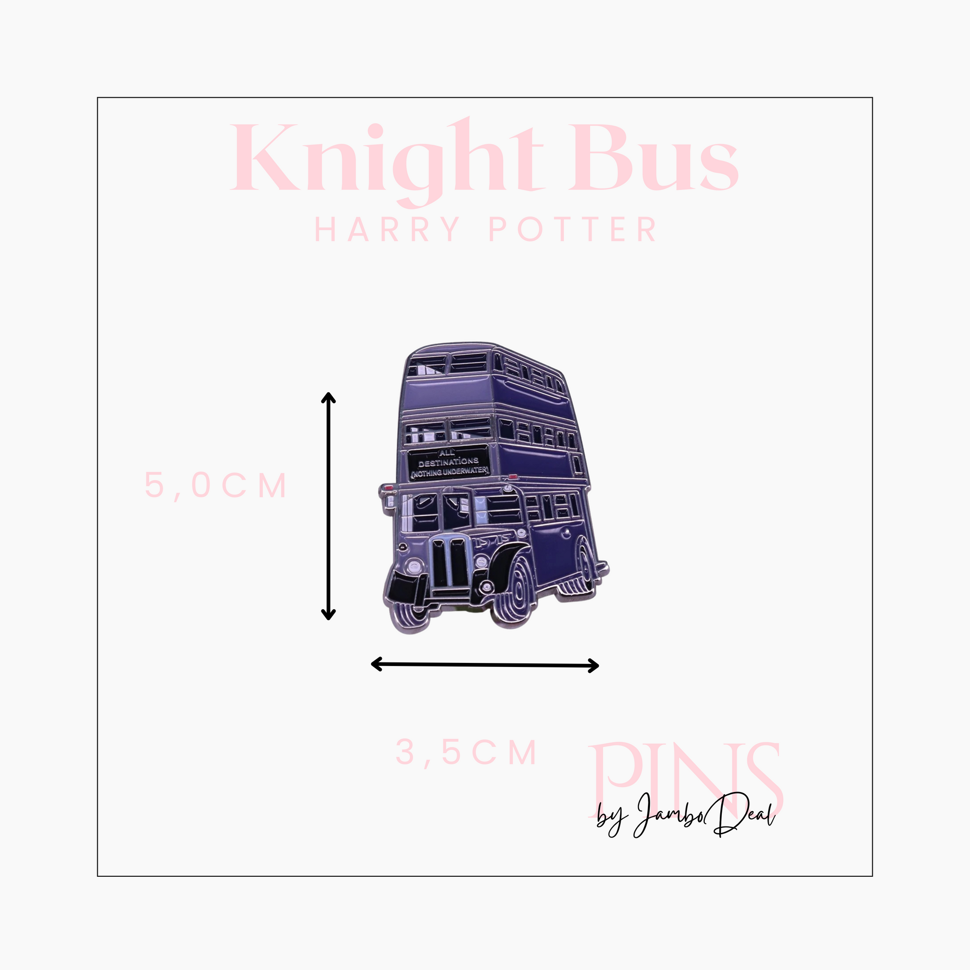 Harry Potter pin Knight Bus afmetingen