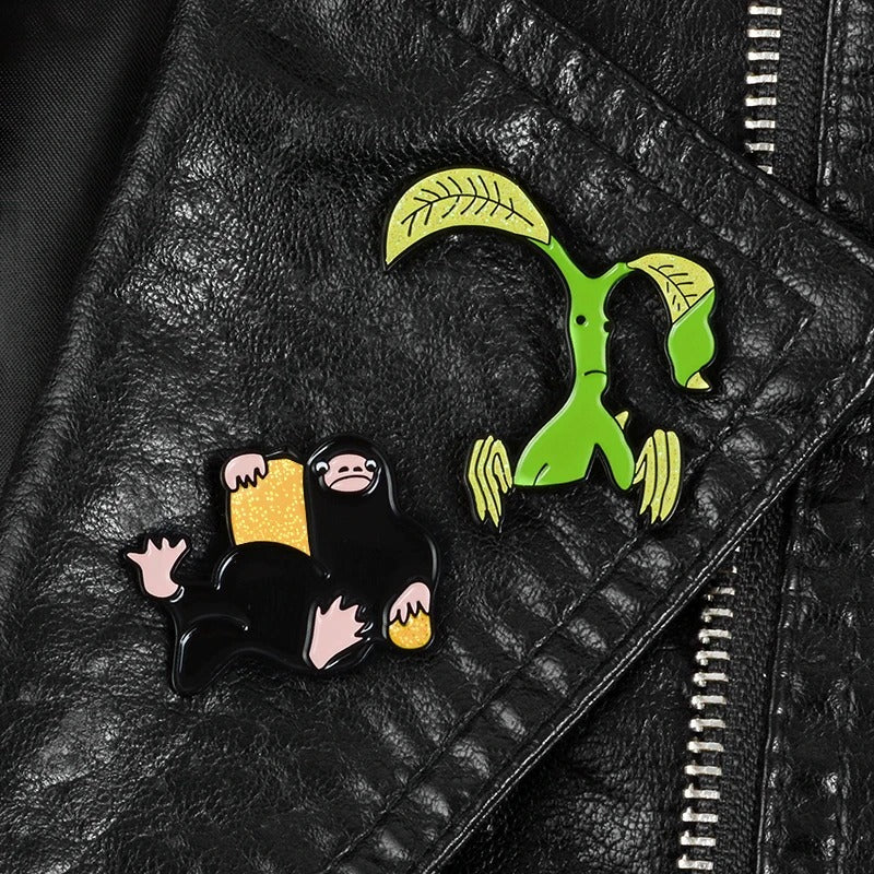 Harry Potter pin Niffler en picket op lerenjasje