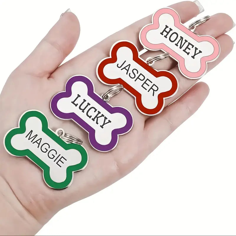 Hondenbotpenningen roze, rood, paars, groen