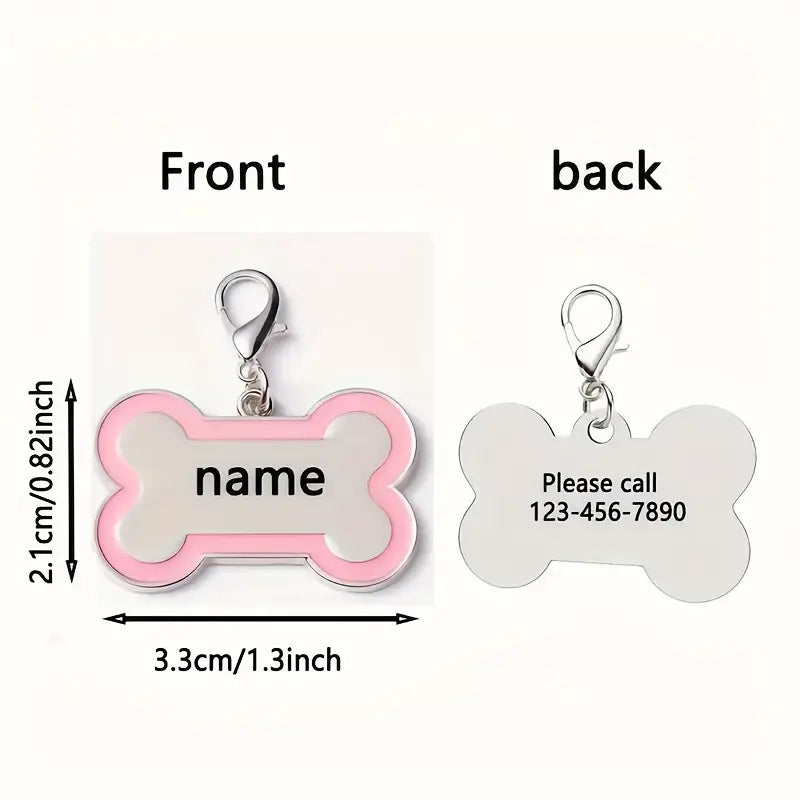 Hondenpenning bot roze afmetingen