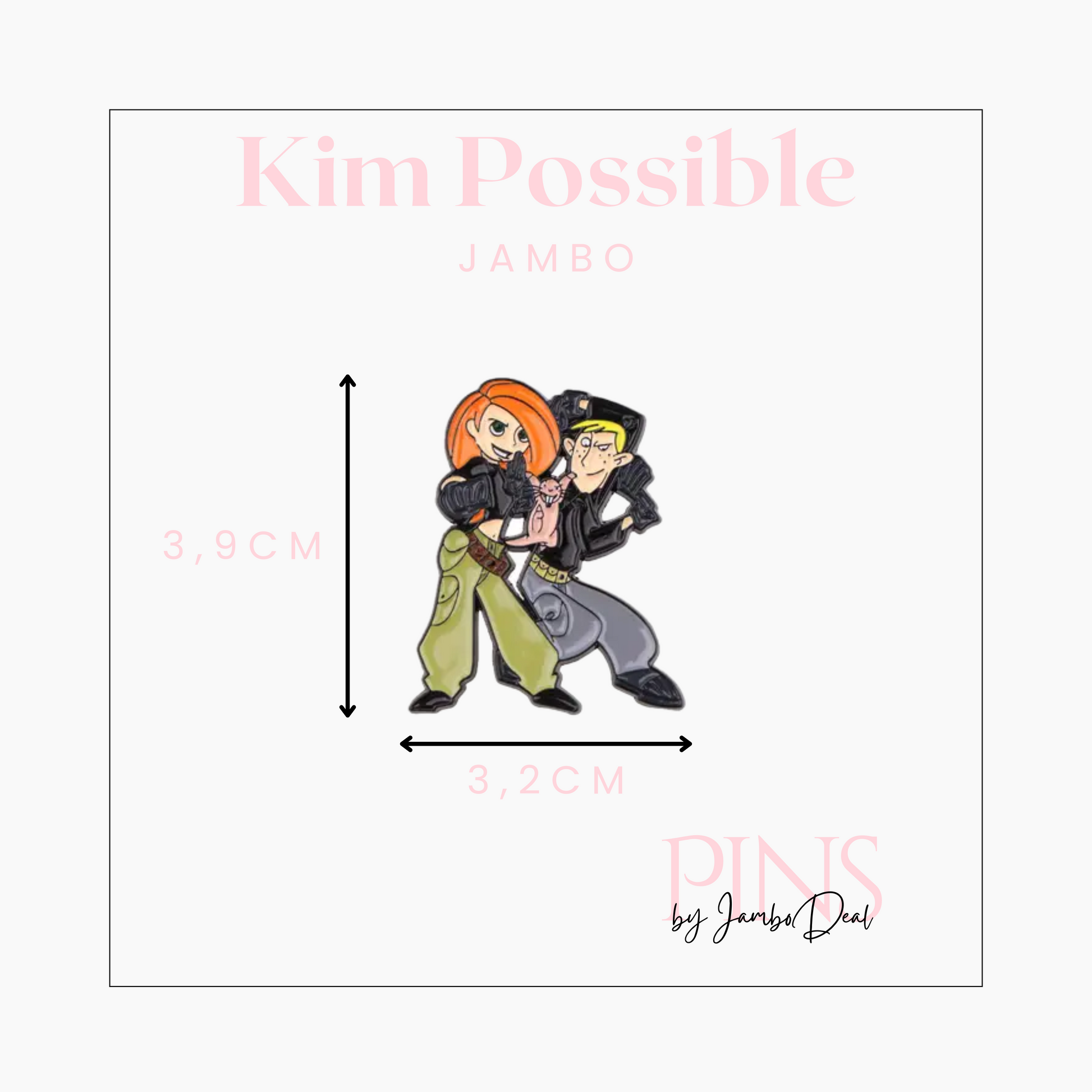 Kim Possible pin afmetingen