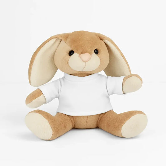 Knuffel konijn zacht met blanco shirt