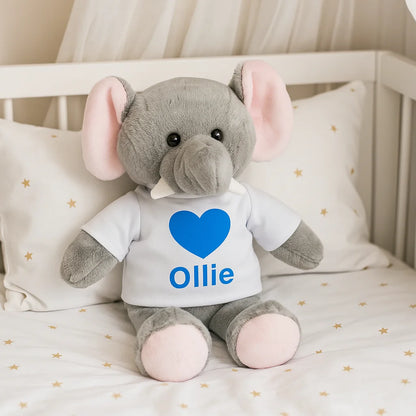 Knuffelolifant met sublimatieshirt Ollie