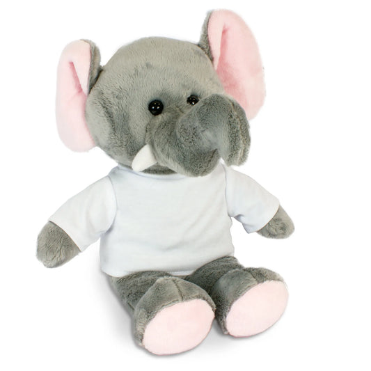 Knuffelolifant met siblimatieshirt