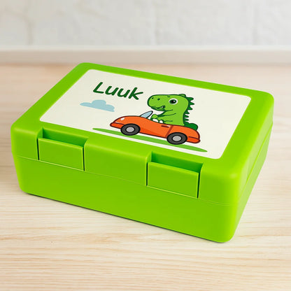 Broodtrommel groen met opdruk