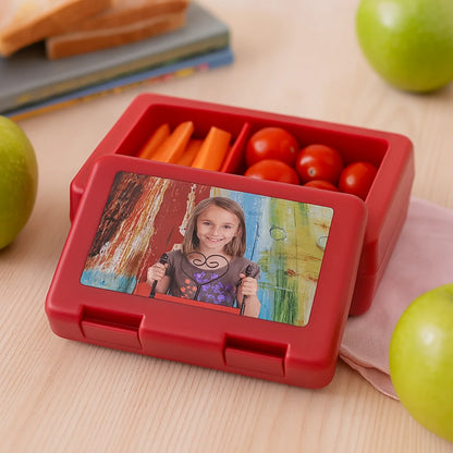 Broodtrommel rood met opdruk
