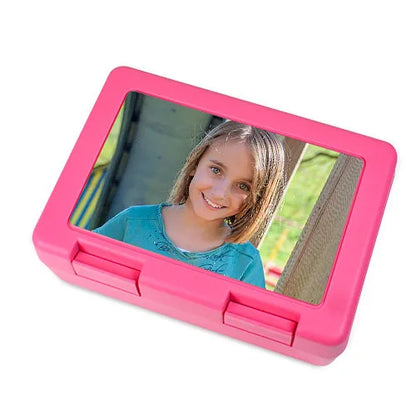 Broodtrommel roze met opdruk