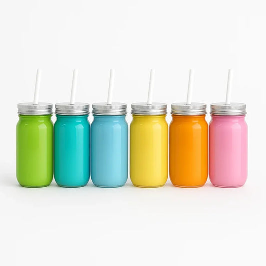 Mason jar glazen mok blanco