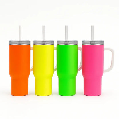 Reisbeker neon blanco