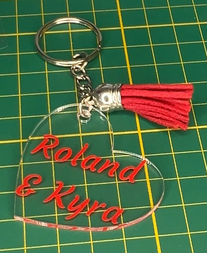 Sleutelhanger hart Roland en Kyra