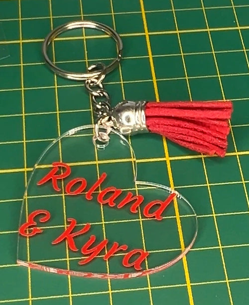 Sleutelhanger hart Roland en Kyra