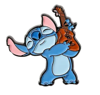Stitch met gitaar pin zonder achtergrond